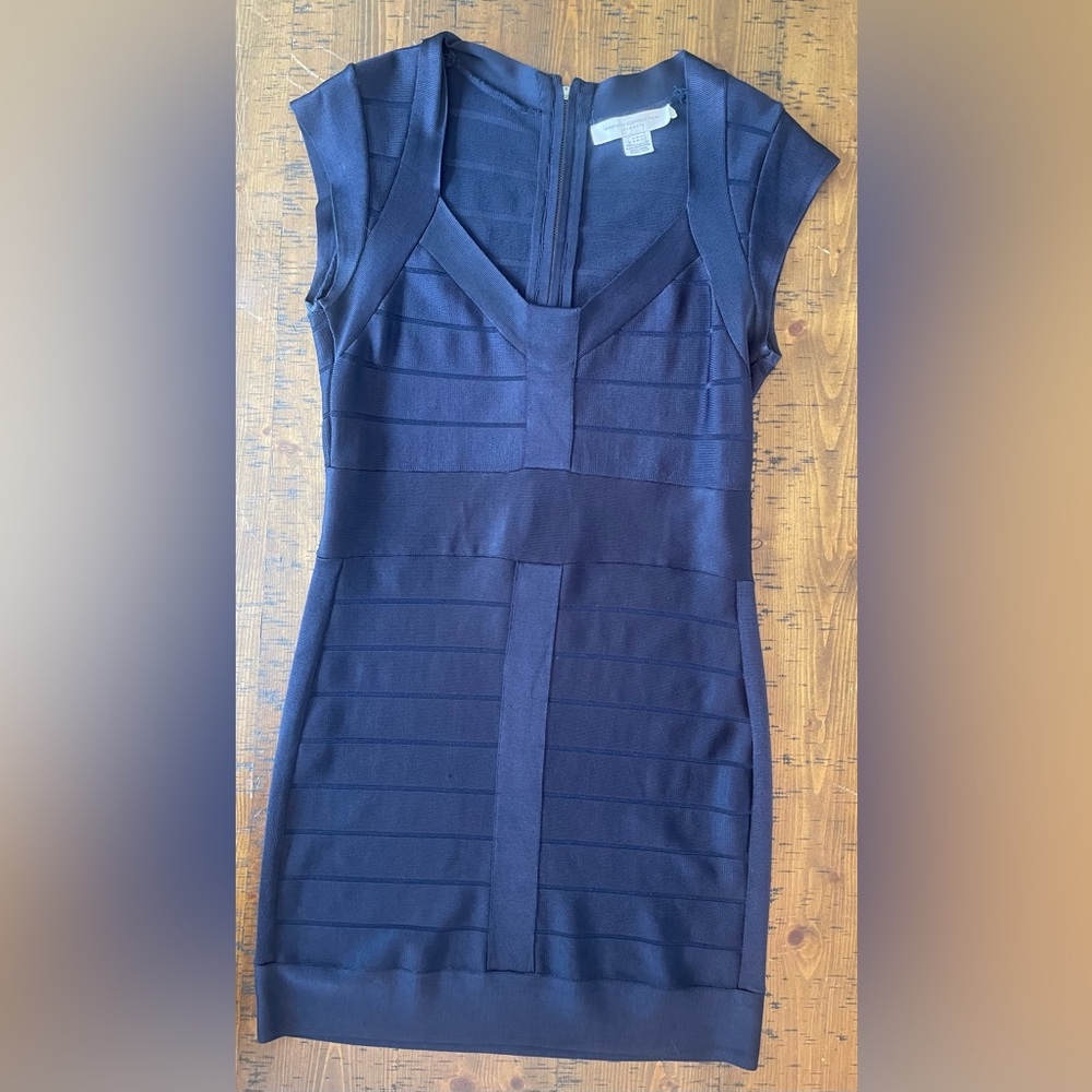 FRENCH COLLECTION Navy Bodycon Bandage Dress. Size US 12